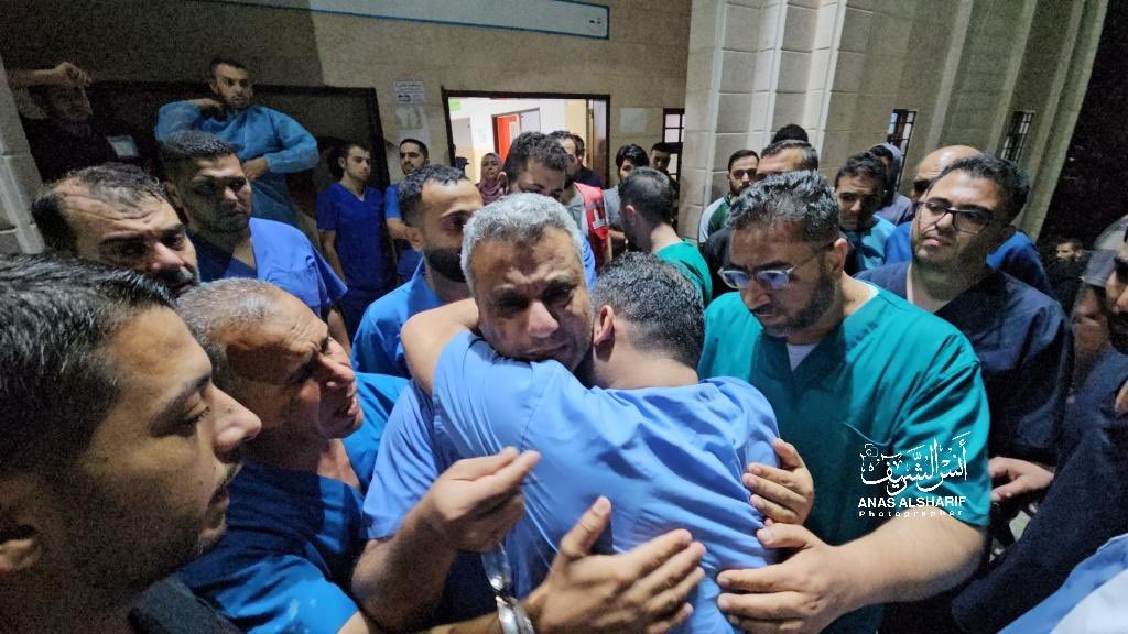 Another excruciating story from Gaza: Two doctors, Muhammad Al-Ran, Head of the Surgery Department at the Indonesian Hospital & Dr. Muayyad Al-Ran received news that their house was hit with an airstrike & their family members were killed while they were at work a short while ago