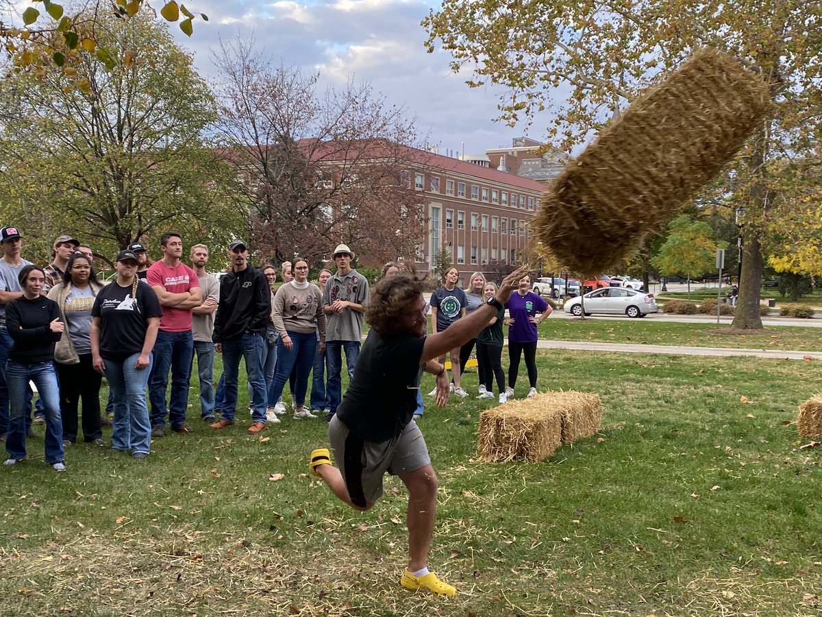 #PurdueAg student clubs and organizations faced off in some friendly competition today at the <a href="/PUAgCouncil/">Purdue Ag Council</a>’s Hog Roast and Ag Olympics. Congratulations to all participants! 🏅🐖