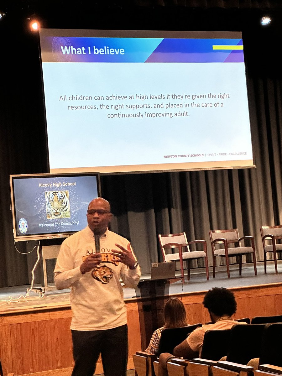 Superintendent Community Connection Meeting with Dr. Bradley! I love the quote on the screen! @NewtonCoSchools #ncssbethebest