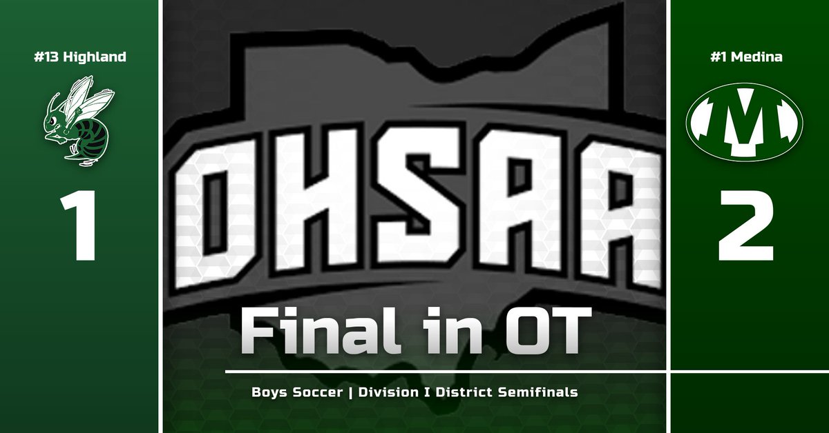medinaathletics's tweet photo. GOOOAAALLL!!!  Battling Bees survive and advance on a Cole Turchyn goal with 22 seconds left in the overtime period https://t.co/RzzF4lNPH6
