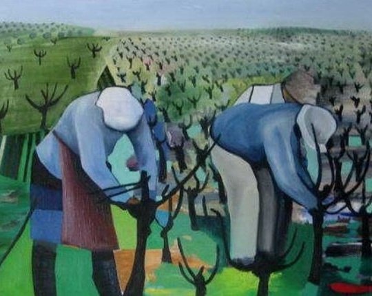 womensart1's tweet photo. Vine Landscape (c.2009) by Bridget Fahy, Irish painter living in Cyprus #WomensArt https://t.co/xFiaAfjovK