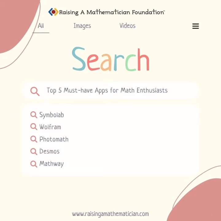 raisingamath's tweet image. From Symbolab to Wolfram Alpha, dive into the world of math with these 5 apps that'll turn equations into your best friends! 📊📱🧮
#mathresources #mathapps #mathlove #mathematics #calculators #wolframalpha #symbolab #desmos #photomath #mathway #ram