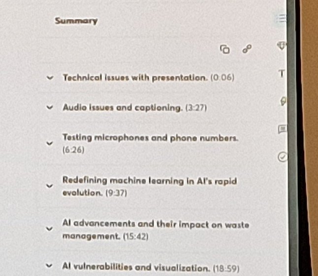 The automatic summary of the automatic panel captioning at #ieeevis23 succinctly outlines the basic stages of every talk