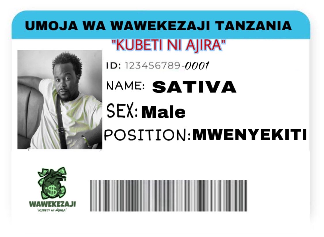 Wawekezaji's tweet photo. Kama unahitaji kitambulisho chako fuata maelekezo haya👇

Reply kwa kuandika “Kubeti Ni Ajira”

Uwe umefollow ukurasa huu

Uwe ume retweet/ Quote https://t.co/cUlVYNGbOE