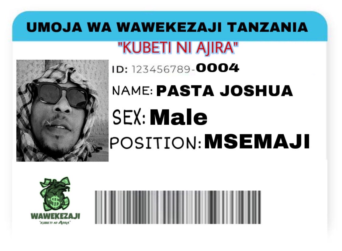 Wawekezaji's tweet photo. Kama unahitaji kitambulisho chako fuata maelekezo haya👇

Reply kwa kuandika “Kubeti Ni Ajira”

Uwe umefollow ukurasa huu

Uwe ume retweet/ Quote https://t.co/cUlVYNGbOE