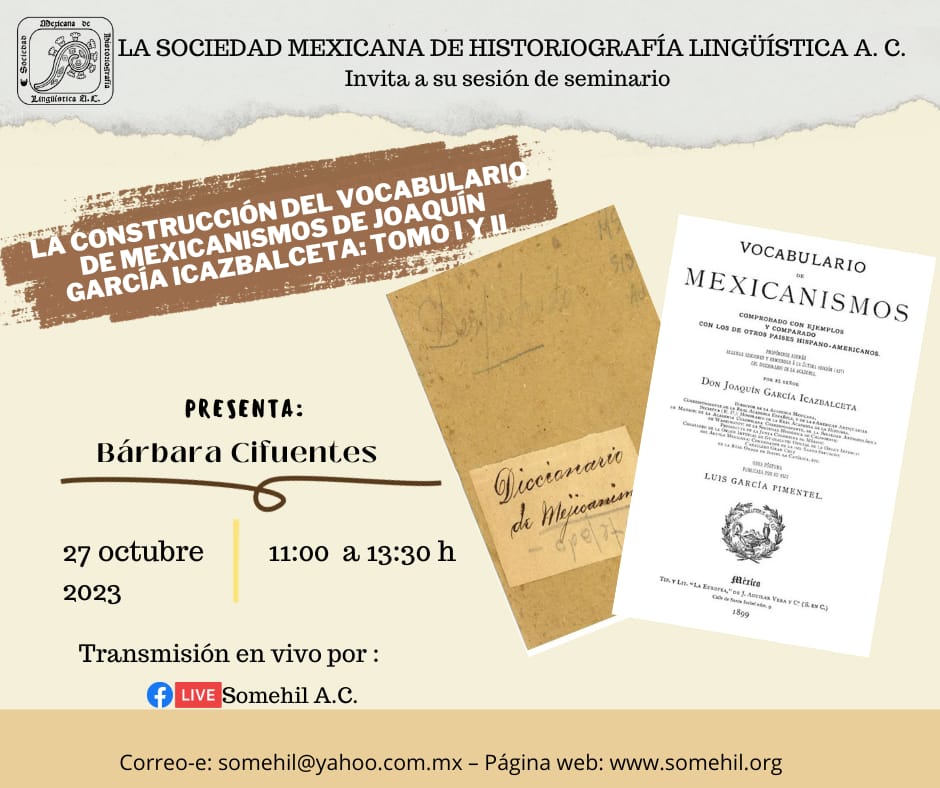 Los pasos dados por J. García Icazbalceta, historiador sensible a las palabras usadas en México, al escribir su Vocabulario de Mexicanismos @IIFL_UNAM @ENALLTUNAM @lin