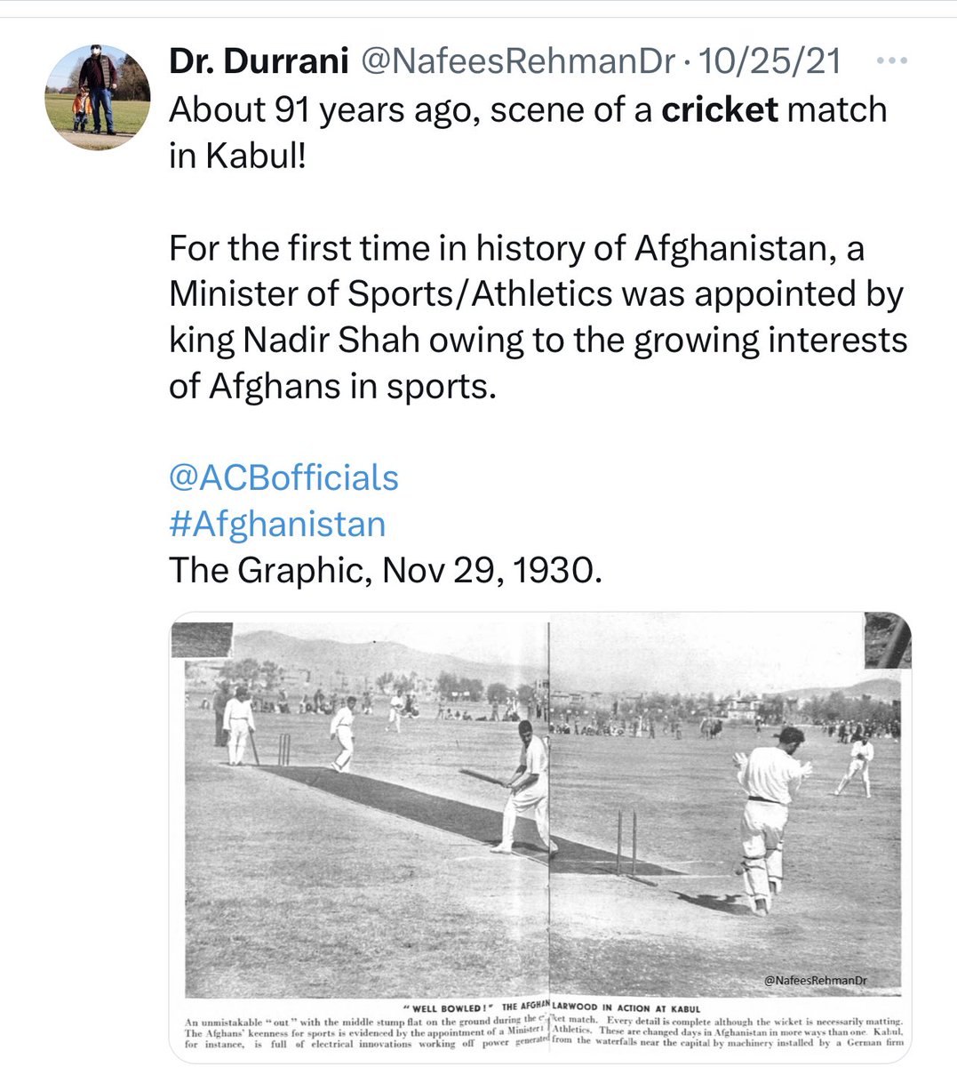 Except that Afghans have been playing cricket since 1905… 😅