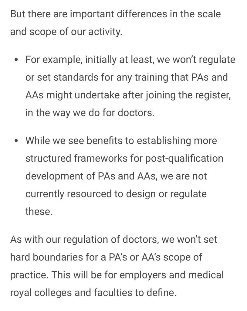 So PAs are going to become regulated professionals without ever actually being regulated.... All the GMC are doing is keeping a list

This is seriously bad. Paves the way for prescribing, rads and limitless scope without any guardrails whatsoever!