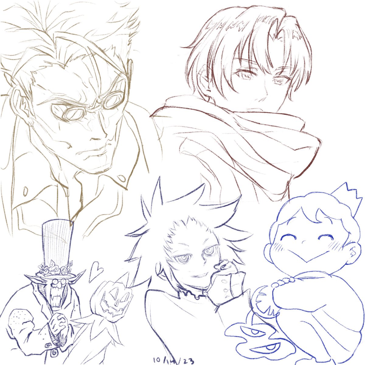 marslefrog's tweet photo. having an actually miserable week/month but still doodlin. mostly dgm sketches https://t.co/nNOaLLGW0C