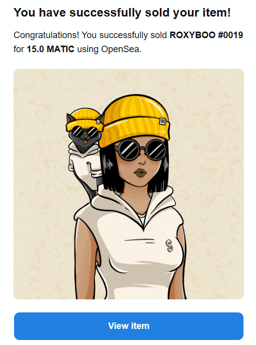 SOLD!!🥳🥳🧡
ROXYBOO #0019 sold to <a href="/LucBerkefeld/">Luc</a>
Thank you so much for your support! I really appreciate it 👏

Please give support and follow <a href="/LucBerkefeld/">Luc</a>  

#NFT #NFTcollections #nftcollector #NFTCommmunity #NFTart