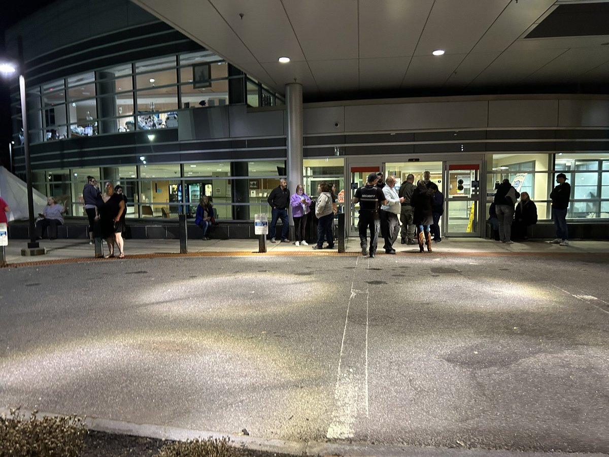 <a href="/WMTWTV/">WMTW TV</a> <a href="/SenAngusKing/">Senator Angus King</a> This is the side entrance of CMMC. Security is confirming for people whether their loved one is at the hospital. I spoke with a man who says his brother was shot. He doesn’t know his condition. Another person said she knows people people treated here but no condition. <a href="/WMTWTV/">WMTW TV</a>