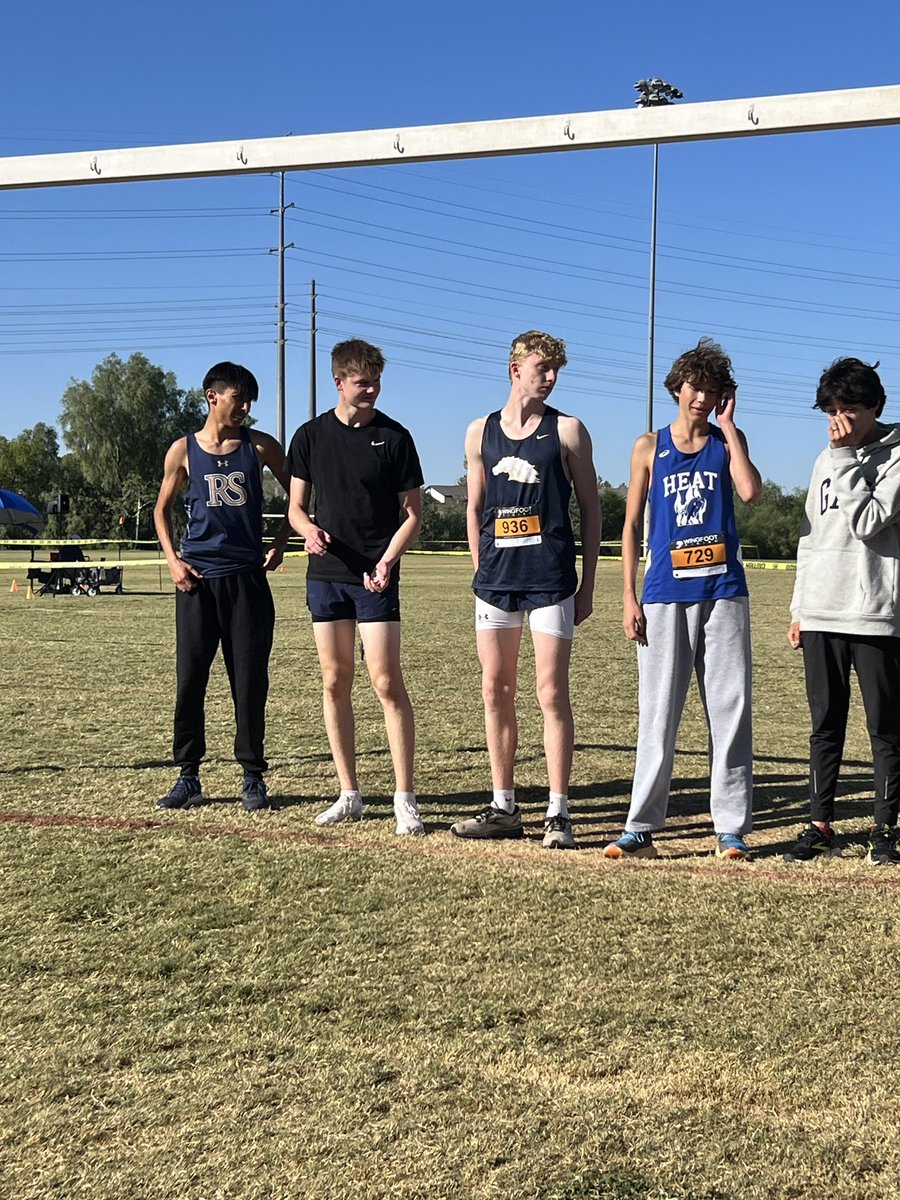 RS_Mustangs's tweet photo. Congratulations to the first Cross Country State Qualifiers in School History! Adam Stoeckel ‘25, Liam Enos ‘25 and Iris Black ‘26 all qualified as individuals for the State Meet! They will run Saturday, Nov. 4 at Cave Creek Golf Course! #letsgomustangs @RanchoSolanoAZ https://t.co/fcvl33oqk1