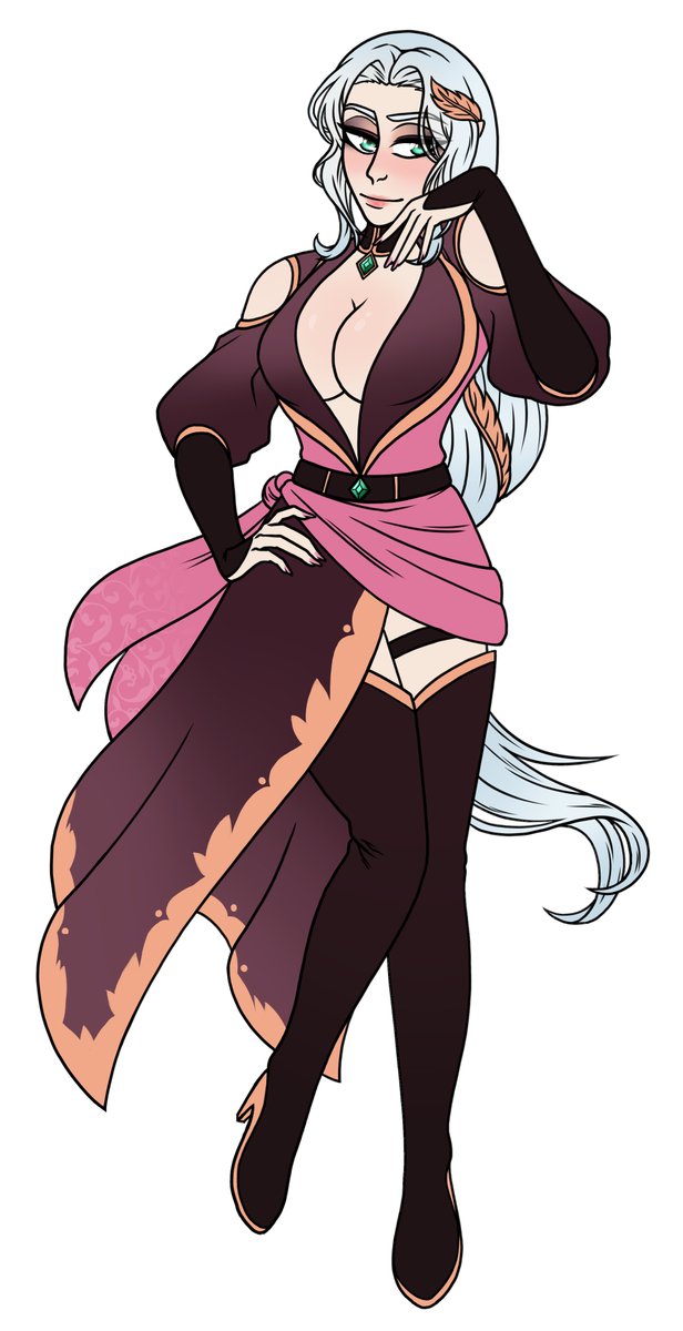 RatRatMoreRats's tweet photo. A quick ref of my oneshot DND character, Nyla! An Arcane Trickster Rouge who lives the high life among nobles. 
She certainly knows her worth and knows how to get it ;)c
#DnD #DnDcharacter #dndart https://t.co/6qpfPd3j8h