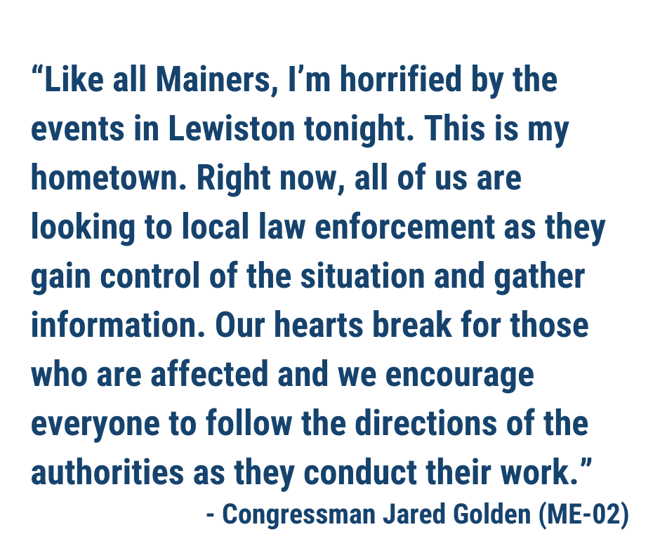 My statement on reports of an active shooter in Lewiston: