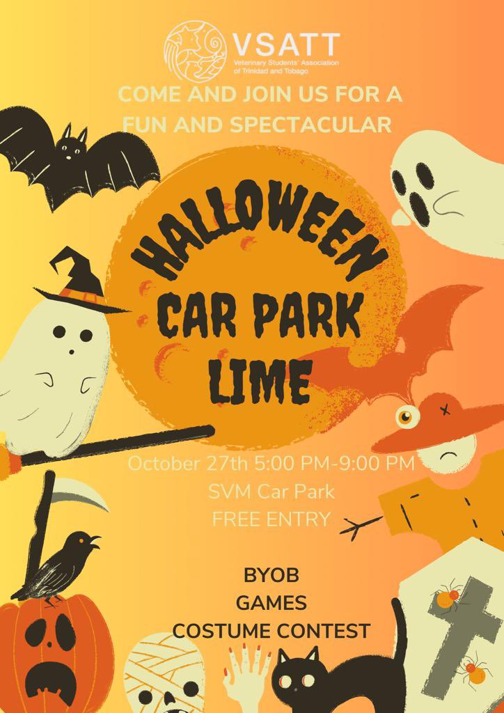 vsatt_2010's tweet photo. Take off your mask and reveal your true monster 👹

Come join us on Friday for a mid semester break! 😈 at the VSATT annual Halloween car park lime *Friday October 27th 5 pm to 9pm

✨See you there. . . if you dare ✨ https://t.co/yDLhyoiT3x