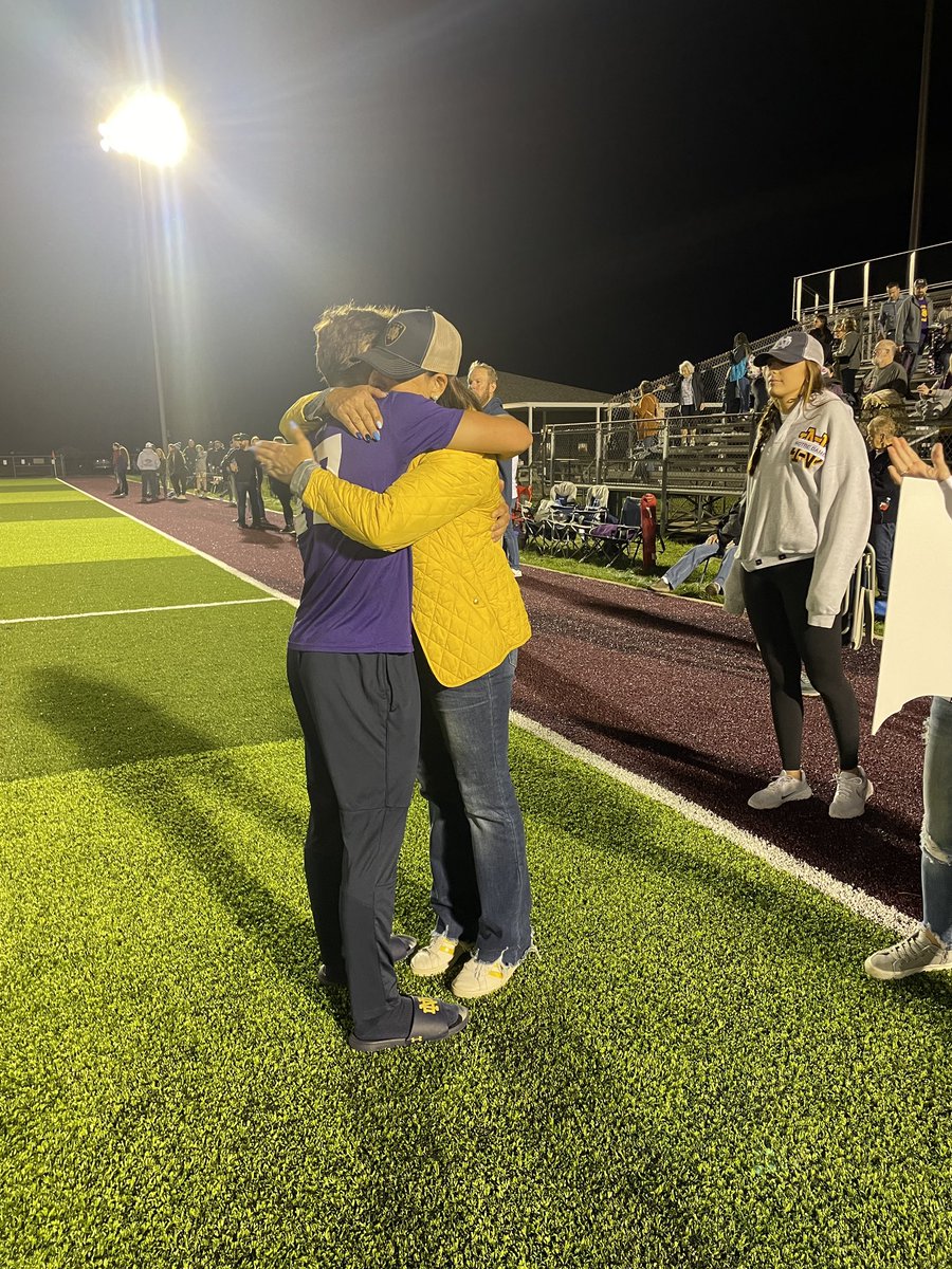 Frank_Cann's tweet photo. After every game he gives his mom a (gross-sweaty) hug. This one was bittersweet. Thank you QND! #RaiderForLife https://t.co/ptCJ18Dkxd