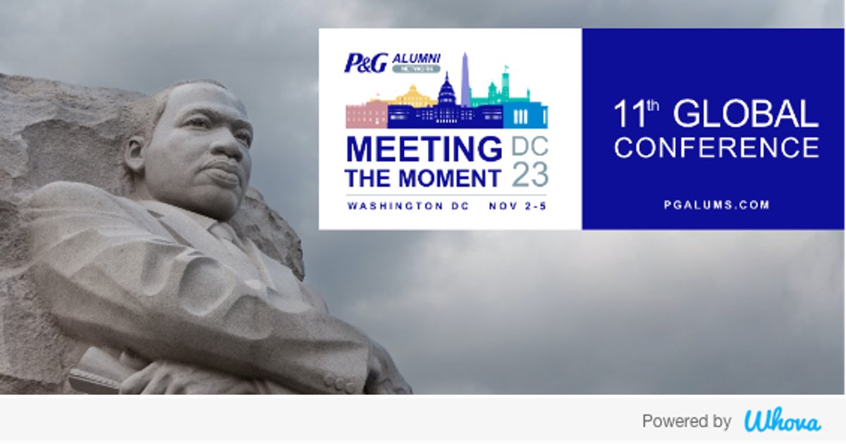 SLDWoods's tweet photo. Fellow P&amp;G Alumni - I'm attending P&amp;G Alumni Network: Meeting the Moment DC23 #DC23 #PGAN #PGAlums #MTMDC23. Going too? Let’s connect via the Whova event app https://t.co/tp6sy5SCIB https://t.co/GbbXbBLvIn