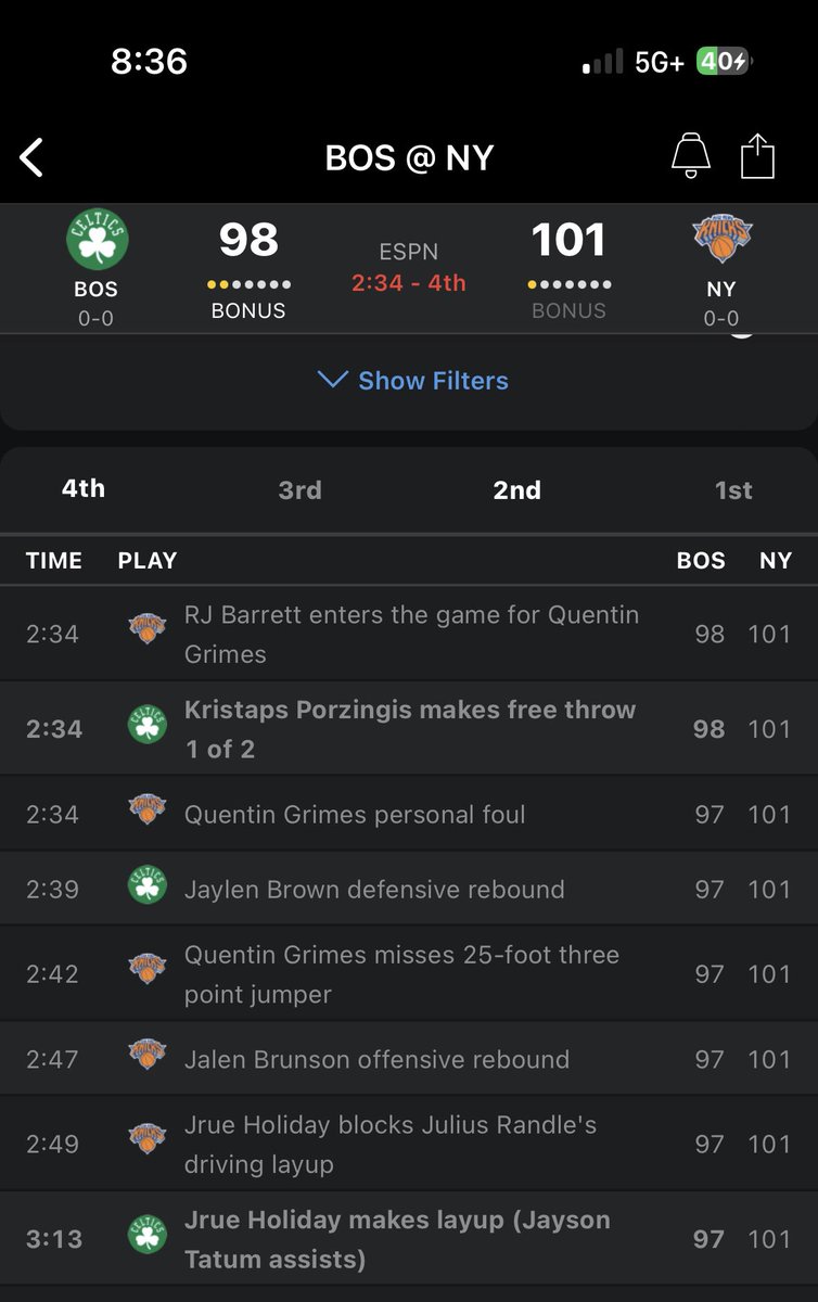 SGPWop's tweet photo. @nyknicks @celtics Jrue block was a steal https://t.co/f1vwpW5AJ0