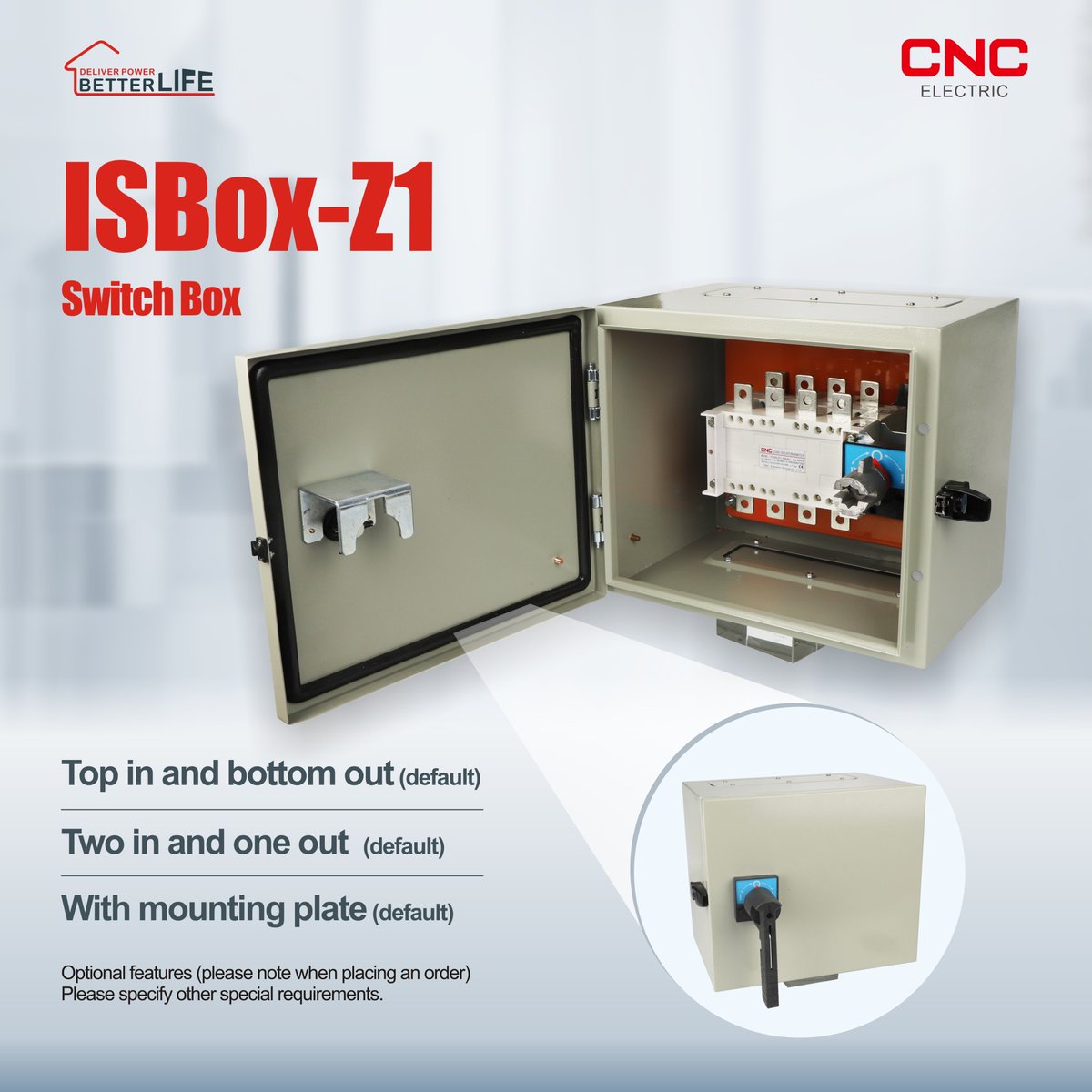 cnc_electric's tweet photo. The ISBox isolation switchgear box is assembled by combining the YCHGLZ1 isolation transfer switch and the YCS1 distribution box. This product eliminates the need for customers to assemble it themselves. #electric #cncelectric https://t.co/CU76iNRcGG