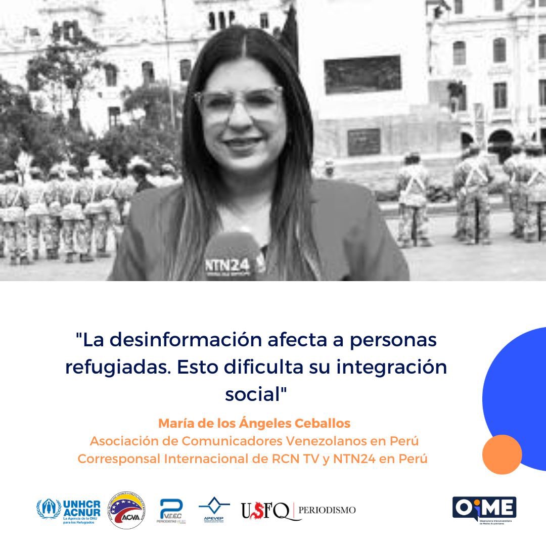 martip_11's tweet photo. 👉🏻@Mariangelescq comenta acerca de la realidad que atraviesan las personas refugiadas y el impacto que tiene la desinformación en su desarrollo🔛, hoy en #DivúlgaloTodo

#LuchaContraLaDesinformación #MovilidadHumana 

@OimeEcuador @PeriodismoUSFQ https://t.co/i7f4LLafcu