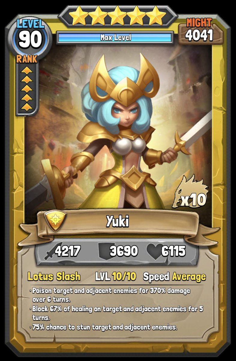 DragonStrikeRPG's tweet photo. Yuki has arrived!⚔️  Here's a look at her stats. Will you be adding her to your team?🤝 https://t.co/j9IDkB0xze