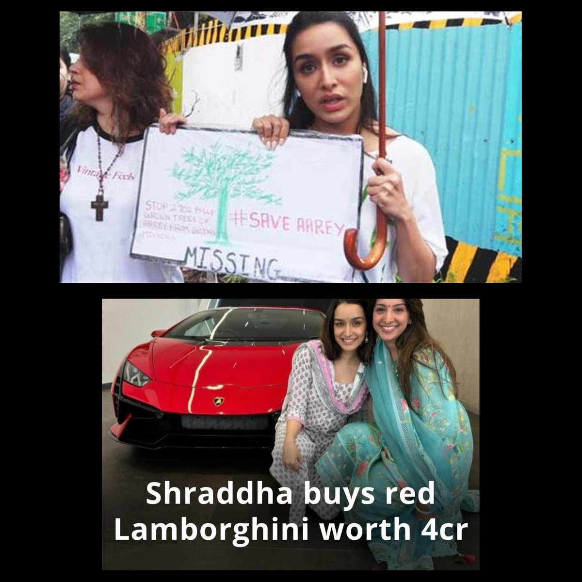 esther_joseph13's tweet image. Dear @ShraddhaKapoor 

Weren’t You The Same Who Was Crying To #SaveAarey???

Weren’t You The Same Coz Of Whom Mumbai Metro Project Was Halted While We Mumbaikars Suffered???

Who Paid You For Being A Hypocrite Environmentalist???

Wont Your #Lamborghini Pollute The Air Now???