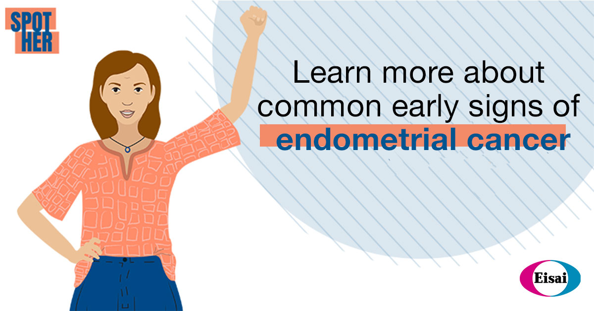 Common signs and symptoms of #endometrialcancer (EC) are often stigmatized or dismissed. Help #SpotHerForEC spread awareness about the early signs of EC by learning some of the common symptoms at SpotHerForEC.com. @FacingOurRisk @SHARECancerSupt @BHMinfo @GYNCancer