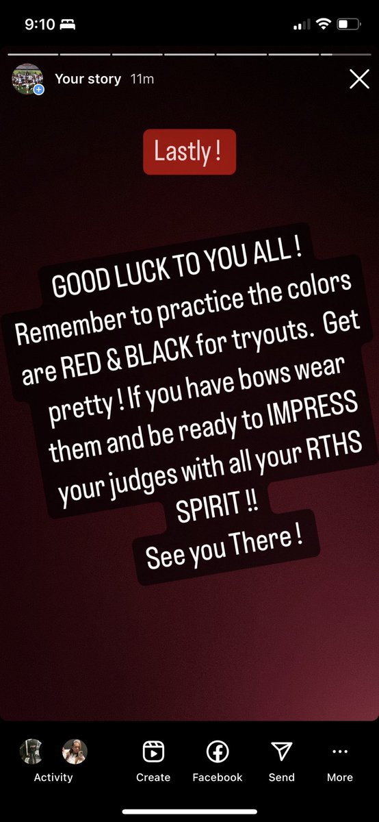 RTHS CHEER TRYOUT REMINDERS ! Tryout Tomorrow at 4:30 ! See you there ! 🔴⚫️⚪️ #OTOD #rthscheer #richtownshipcheer #RTHS