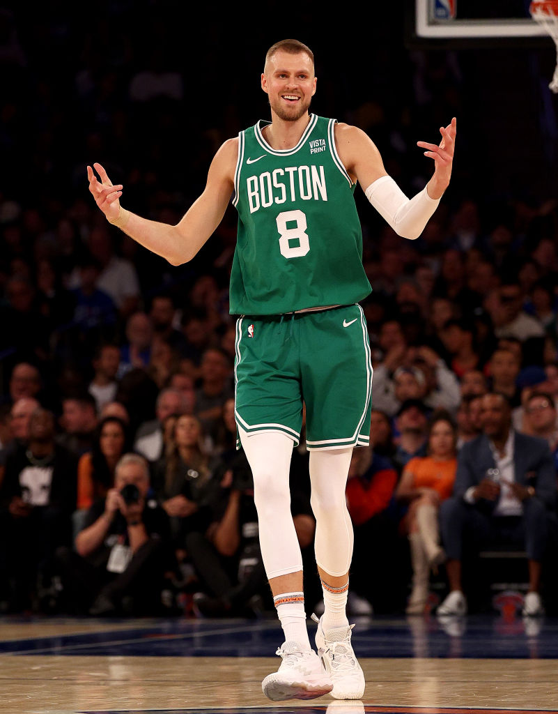 What a debut for Kristaps Porzingis:

- 30 points, the most in a Celtics debut

- 1st player in NBA history with 5 threes and 4 blocks in a team debut

- Held Knicks to 20% shooting (3-15 FG) when contesting a shot