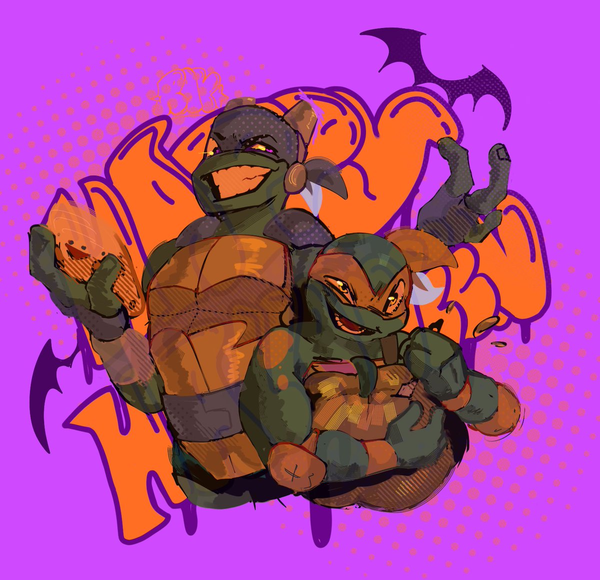 rayzippy's tweet photo. LATE NIGHT POST !! HALLOWEEN LESS THAN A WEEK AWAY 🦇#TMNT https://t.co/xdw1moz3rz