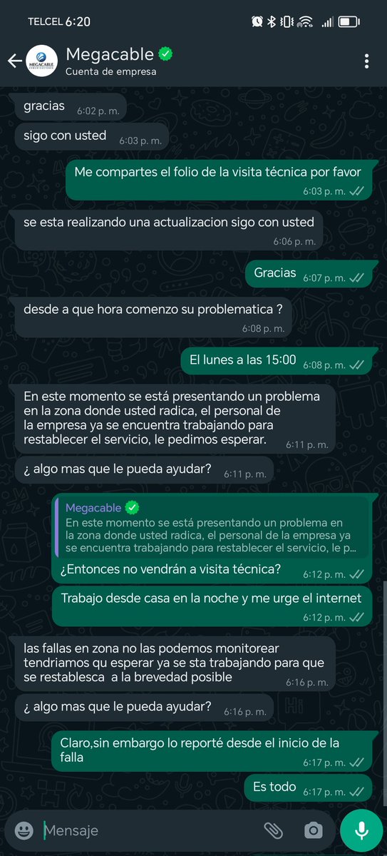 Steff_lpz's tweet photo. @Megacable ¿Para que contesten lo mismo? https://t.co/CYptHvzYto