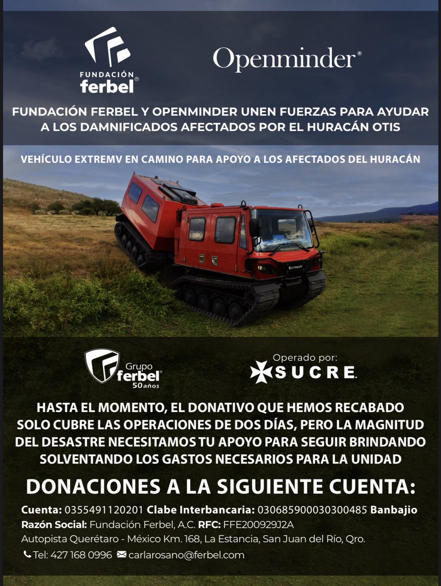 JotaPeEspinosa's tweet photo. Hoy Guerrero nos necesita. 

Gracias por todas las aportaciones que están brindando, este tipo de acciones es lo que hace grandiosa nuestra comunidad de líderes Openminder.

¡En camino nuestro vehículo anfibio de rescate! https://t.co/qc1eh85zMN