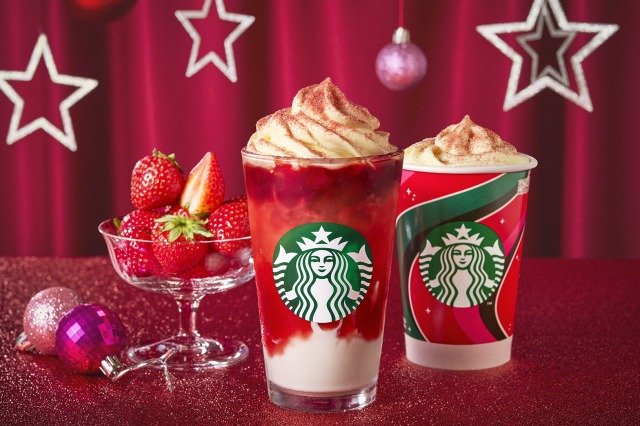 livedoornews's tweet photo. 【11/1から】スタバのクリスマス！「ストロベリー メリークリーム フラペチーノ」
https://t.co/tJG1TDktZw

マスカルポーネを使ったホイップクリーム「メリークリーム」、ストロベリーソース、バニラ風味のボディの組み合わせ。���ストロベリー メリークリーム ティー ラテ」も同日発売。 https://t.co/XNBByutIxi