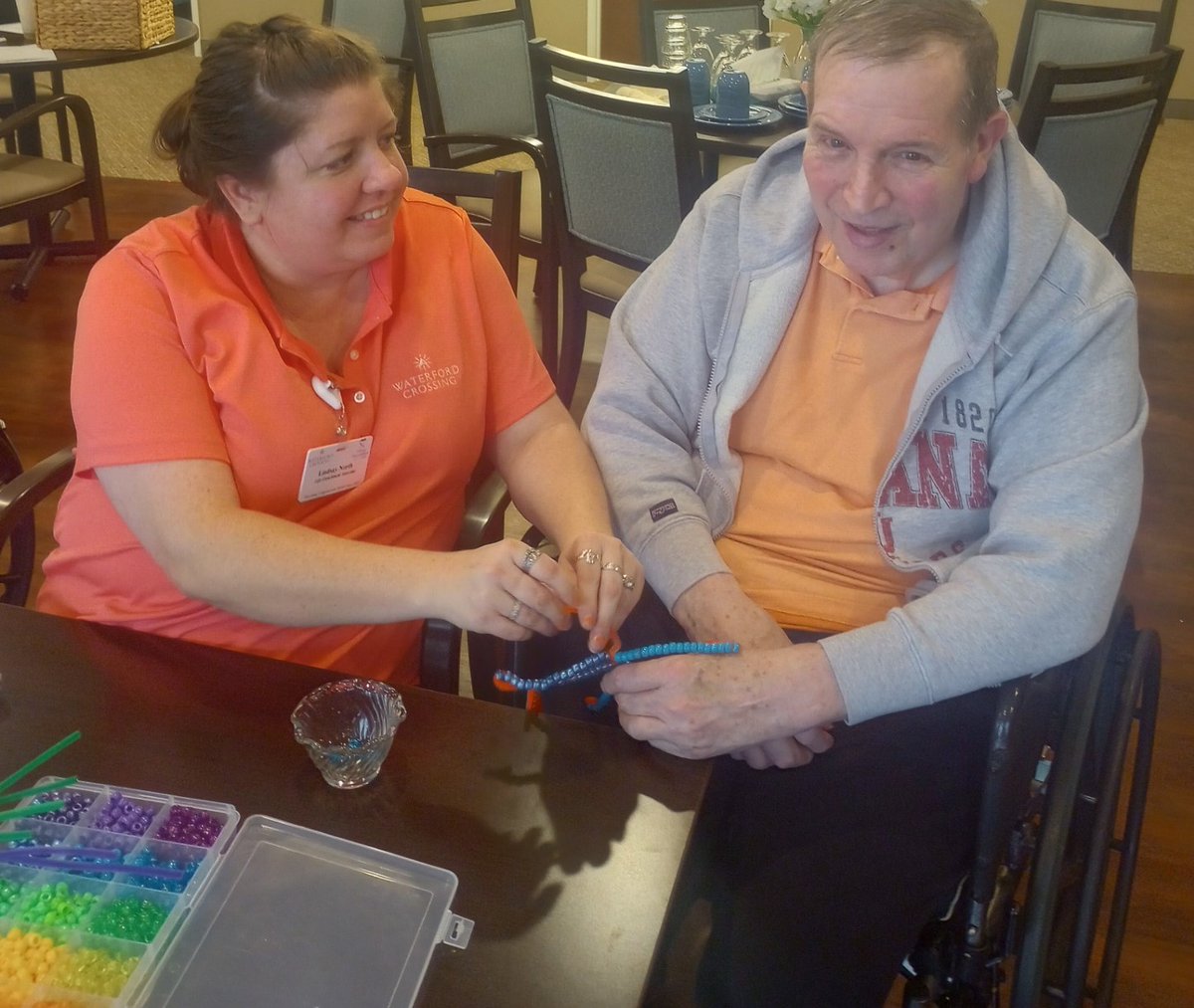 Residents had fun making beaded pumpkins to start decorating our new legacy! 🎃
