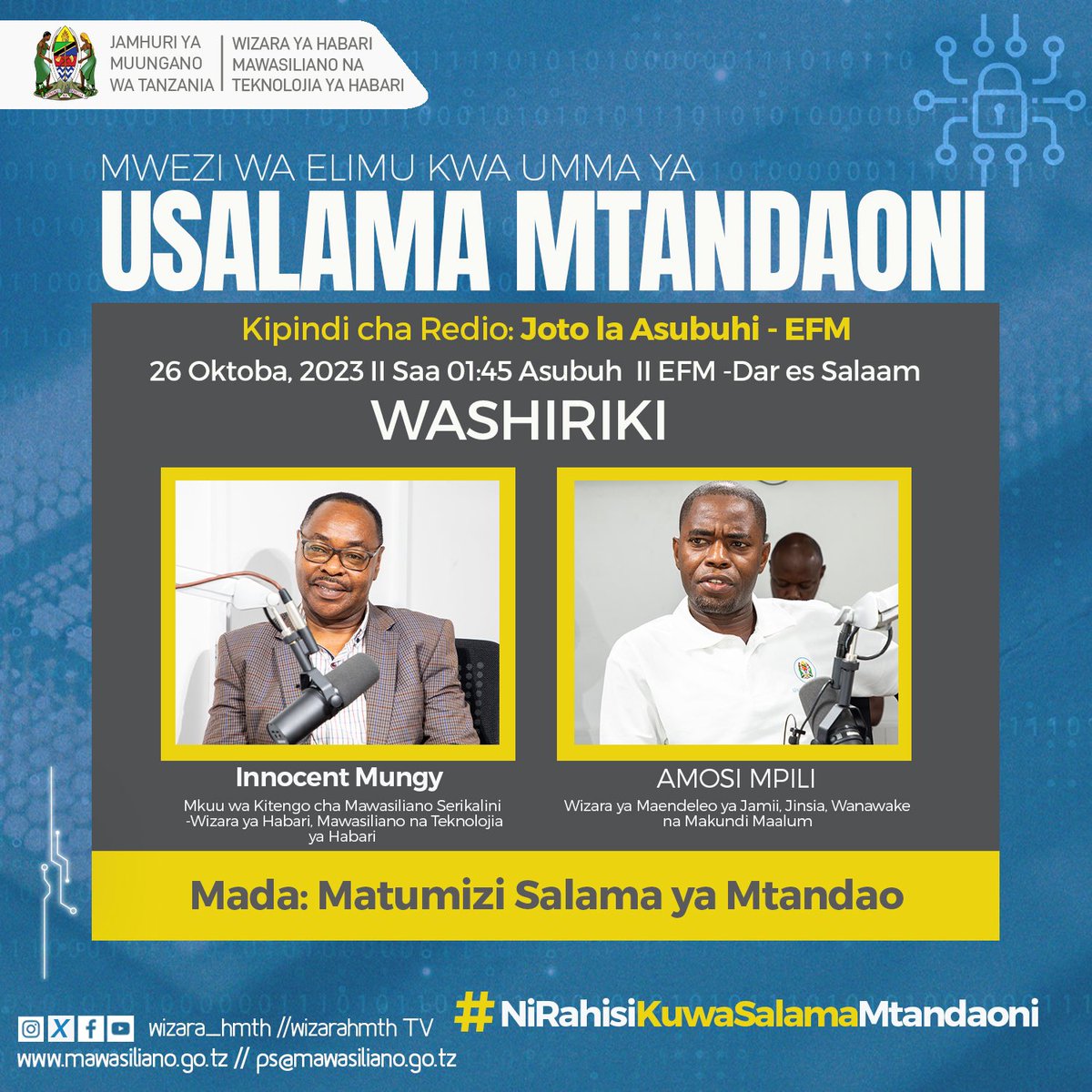 wizaramth's tweet image. #NiRahisiKuwaSalamaMtandaoni
 #CyberSecurityAwarenessMonth2023