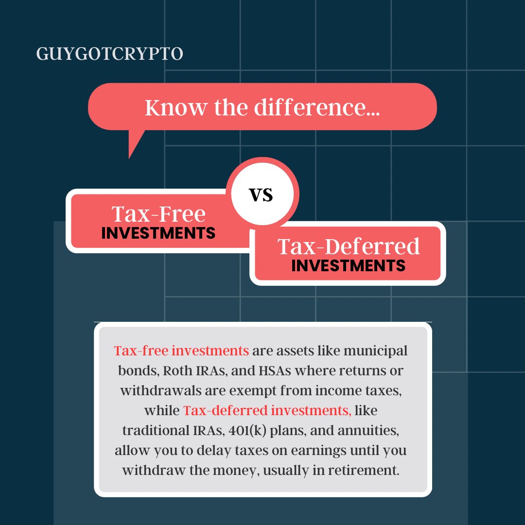 📊 Tax-Free vs. Tax-Deferred #TaxStrategies #InvestmentInsights #WealthCreation #FinancialIntelligence #SmartChoices #TaxEfficiency