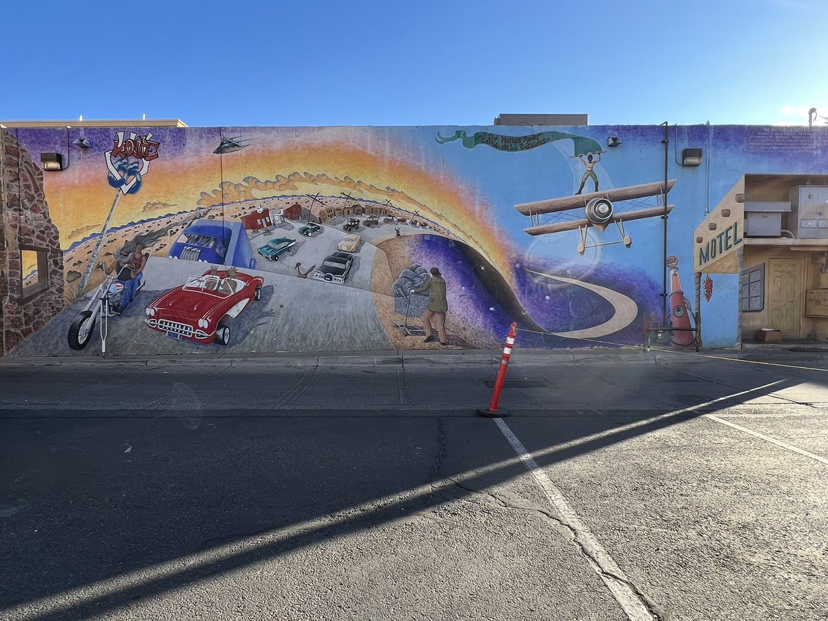 dajmeyer's tweet photo. Joe Stephenson w/Hannah Bluhm, Eric Garcia, Michael Martinez, Natalia &amp; Erika Meneses, Mario Ramirez &amp; Ray Torres, Route 66: The Mother Road / El Camino de los Caminos, in Albuquerque, NM
#ABQmural #ABQart https://t.co/NEGE0XCieE