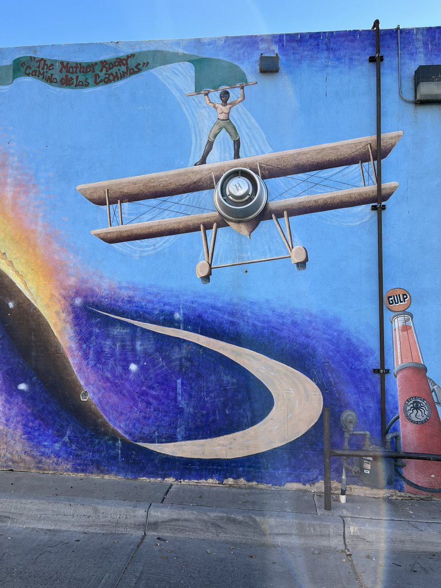 dajmeyer's tweet photo. Joe Stephenson w/Hannah Bluhm, Eric Garcia, Michael Martinez, Natalia &amp; Erika Meneses, Mario Ramirez &amp; Ray Torres, Route 66: The Mother Road / El Camino de los Caminos, in Albuquerque, NM
#ABQmural #ABQart https://t.co/NEGE0XCieE