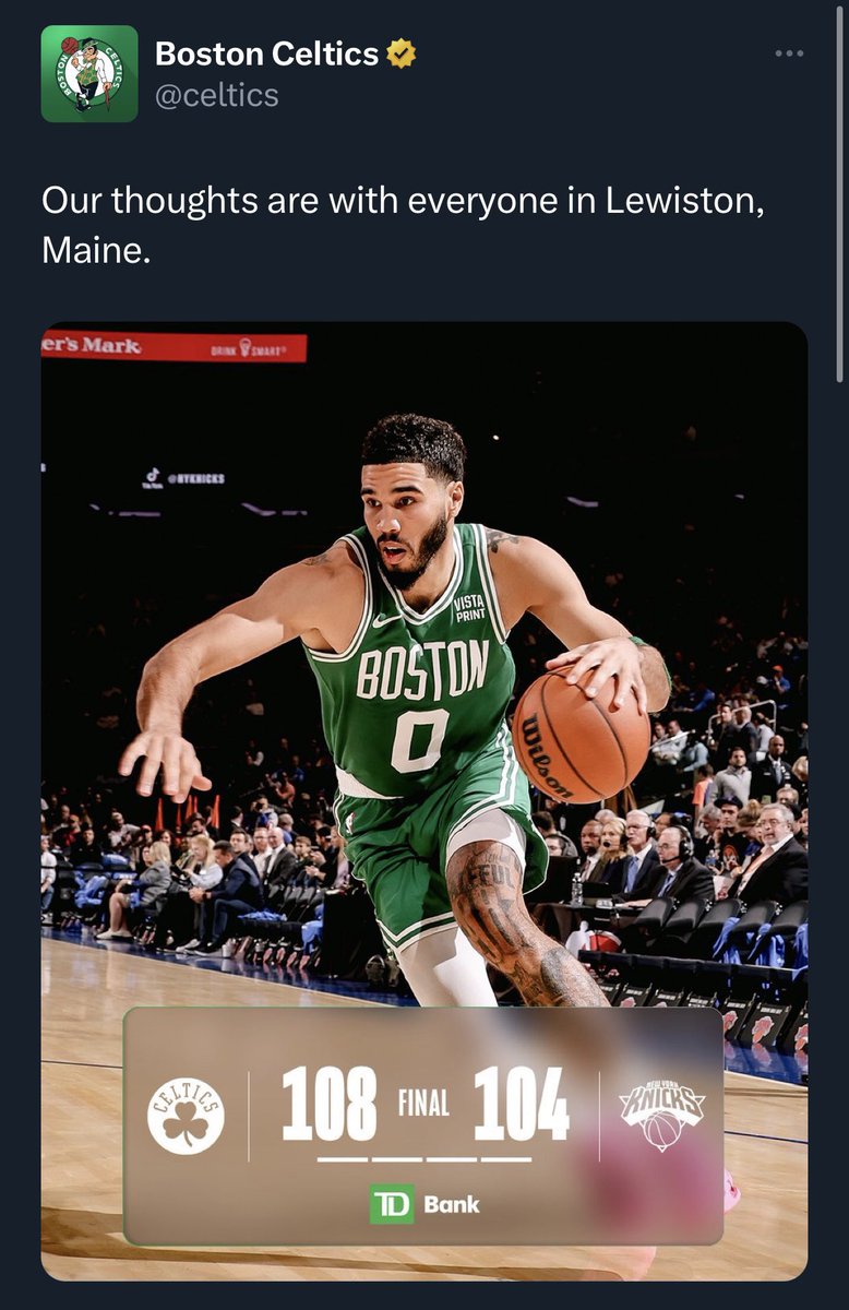 aggro_whispers's tweet photo. Hey @celtics  just reposting this for you so you remember to not worry about posting the final score and actually show genuine care and concern for people dealing with a very serious situation and loss right now. https://t.co/LMiLrRarMk