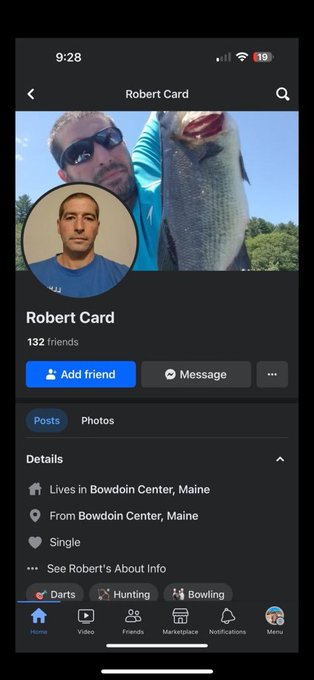 PPauli94's tweet photo. MAINE SHOOTER HAS BEEN ARRESTED KNOWN AS ROBERT CARDRetweet each other to let more people know #Maine #Lewiston🥳🥳 https://t.co/eYNY7HI7hr