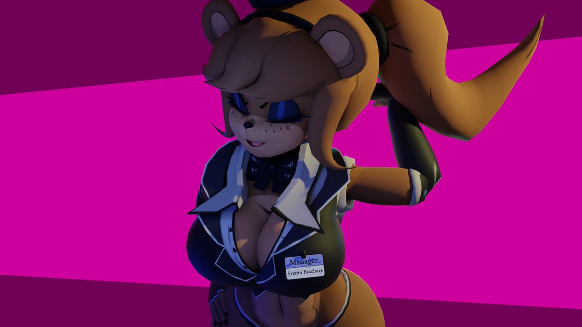 Rav_nca's tweet photo. Here's a "full" render of Frenni! It's just one scene in a big project I'm working on...

If ANYONE wants to give me tips on how to improve the background, the lighting,  or how to not make Frenni's elbow... like that, please do let me know!! https://t.co/j8oZ0DN20m