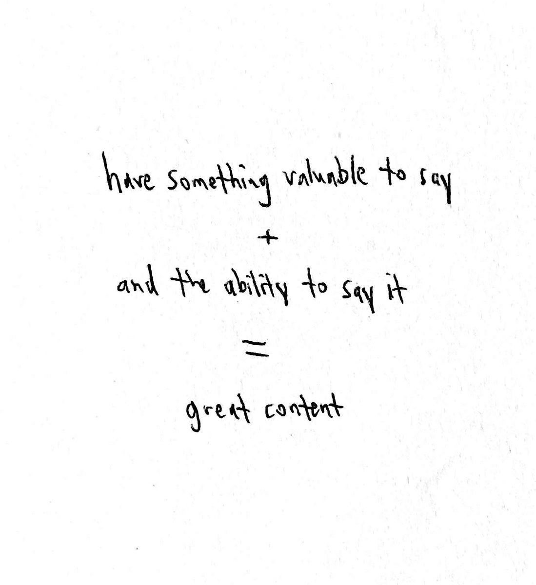 ItsBrianSun's tweet image. The two keys to creating great content:

1: Have something valuable to say
2: And the ability to say it

You unlock the first key through lived experience from knowing and doing the thing you’re saying something about.

This is why 99% of content on the internet is garbage.…