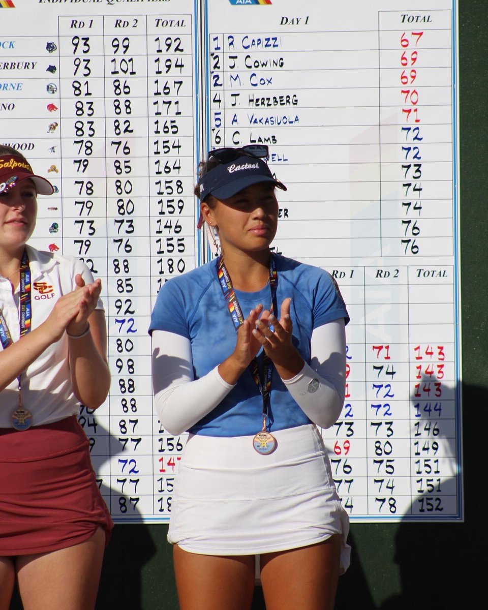 Your 2023 Division II State Champions! Julia Herzberg took individual runner up a with a score of (70-71) -3. Jordin Cowing tied for 4th with a score of (69-74) -1. We are so thankful for the experience, and thank you to everyone who supported us along the way! <a href="/CasteelAthletic/">Casteel Athletics</a>