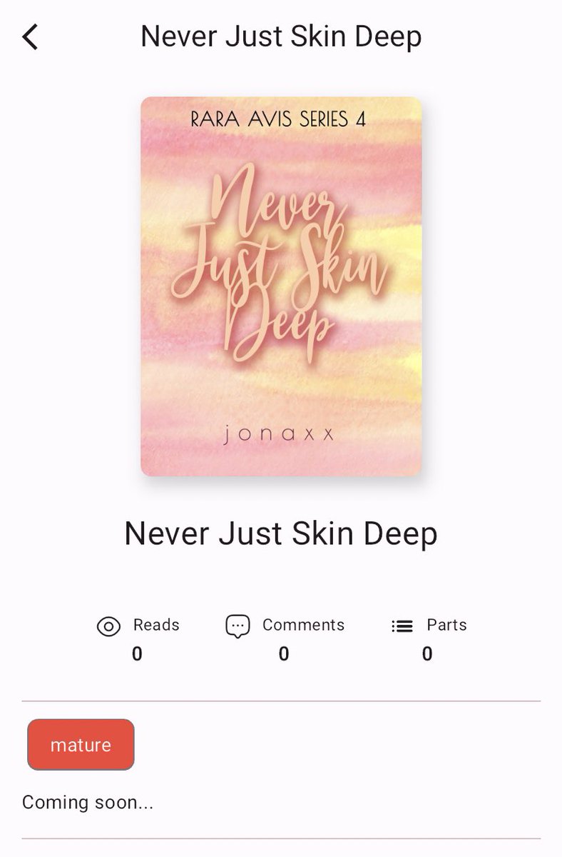 Jonaxxthebest's tweet photo. Never Just Skin Deep

Rara Avis Series 4
Status: Coming soon https://t.co/lZIwDAs95D