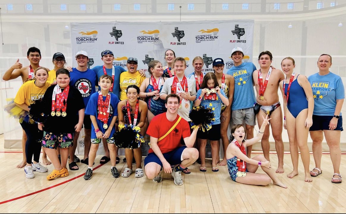 Klein Champions athletes traveled to the Fall Classic - Special Olympics State Swim meet in College Station, and they brought home some serious hardware! 
Final medal counts for Klein Champions:
A whopping 33 Gold medals, 5 Silver medals, and 6 Bronze medals.
Congratulations 💙💛