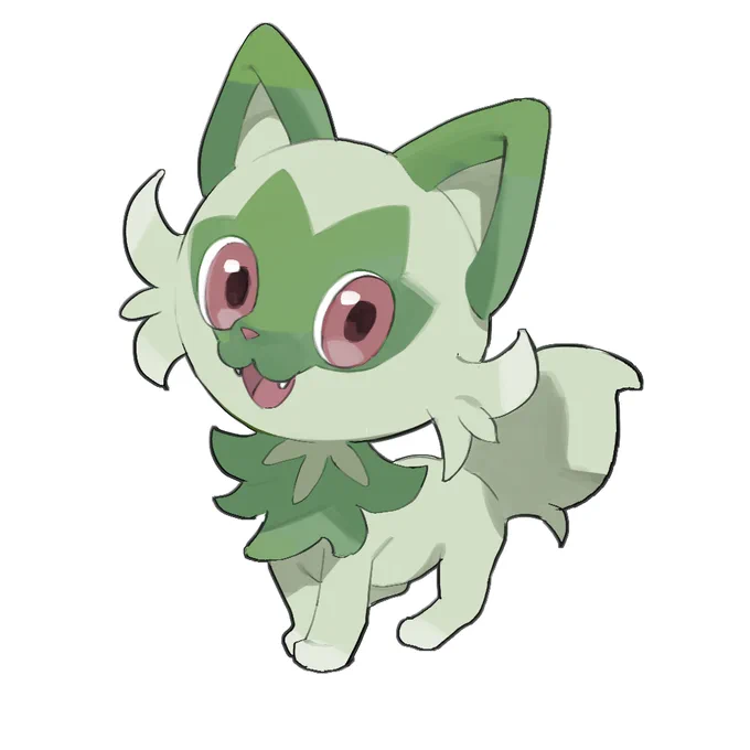 アニポケのニャオハがぎゃんかわって話(描くのはクソむずい 