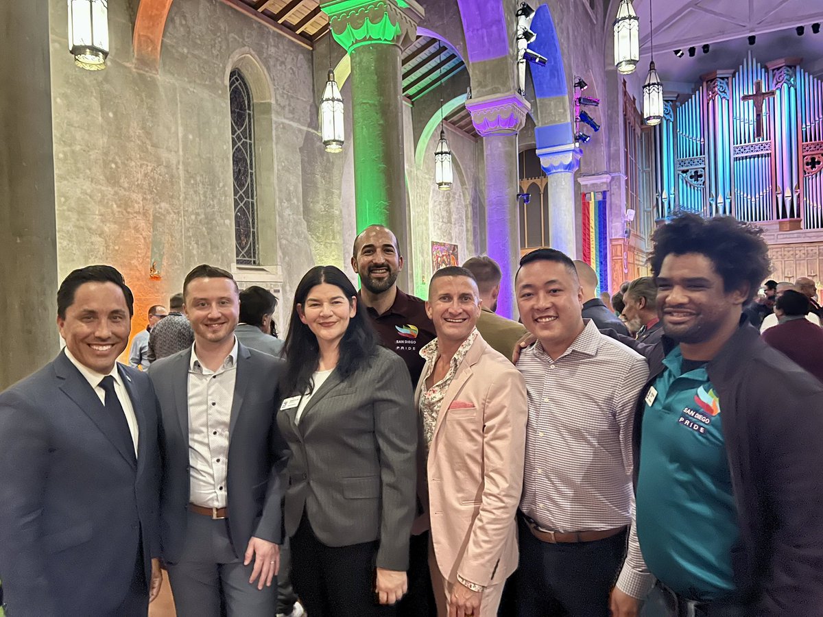 TylerRennerSD's tweet photo. Fabulous kick off to InterPride, which brings together Pride organizers from across the world. Grateful that @MayorToddGloria stopped by to show his support! 🌎🏳️‍🌈🏳️‍⚧️ https://t.co/Xf567F7a4I