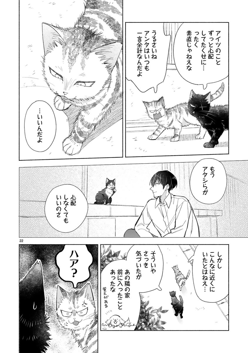 【10/26 更新】
✨コミックス第⑨巻 好評発売中!✨

『同居人はひざ、時々、頭のうえ。』
step.28 とある素敵な一日【ハル編②】
https://t.co/W0nfUAHckw

ハルに別れを告げるトラ姉さんたち🐈
本当は心配性なトラ姉さんが安心して
「またね」が出来るのは、どうやら"彼"のお陰みたい?… 
