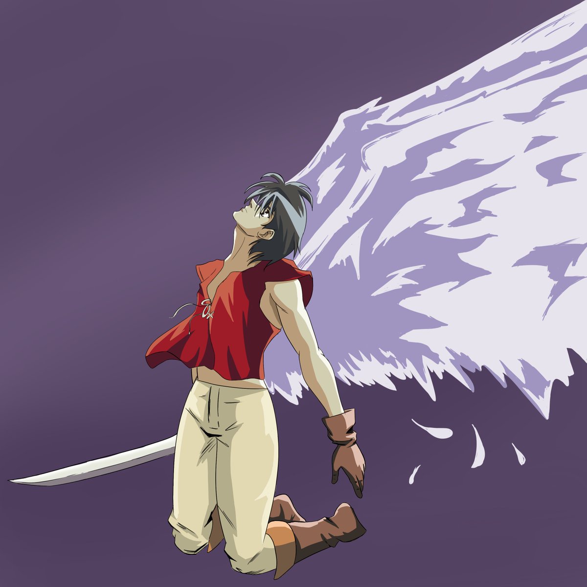 EriksenNicholas's tweet photo. Inktober day 16 "Angel" #inktober2023 #inktober2023day16 #Inktober #inktoberprompt #inktober2023angel #angel #vanfanel #escaflowne #illustrationartist #Illustrator #drawing https://t.co/K5c3a8upeX