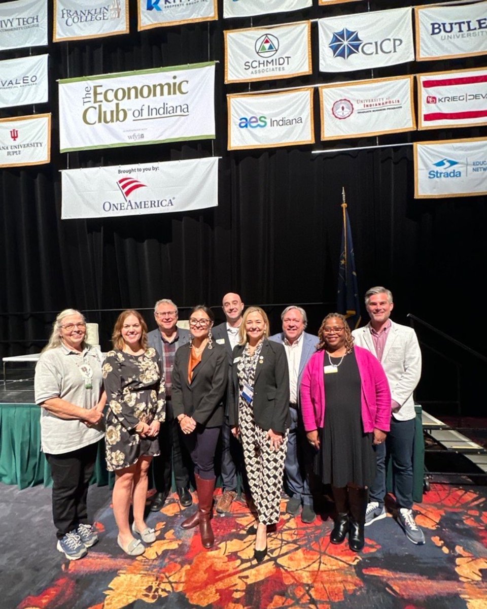 "Simply put,  the humanities are our creation stories," <a href="/NEHchair/">NEH Chair</a> at today's <a href="/EconomicClubIN/">Economic Club of Indiana</a> lunch. Pictured here with some of my wonderful <a href="/INHumanities/">Indiana Humanities</a> board members. We help folks figure the "why," and the "how." Can't wait for a fantastic national conference, <a href="/VisitIndy/">Visit Indy</a>.